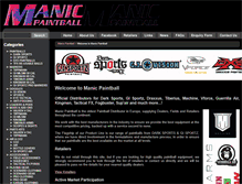 Tablet Screenshot of manicpaintball.com